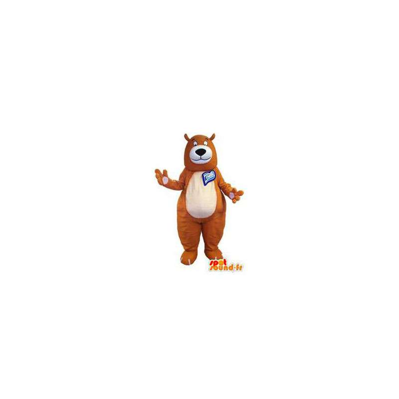 Mascot großen braunen und weißen Bären. Kostüm Braunbär - MASFR006680 - Bär Maskottchen