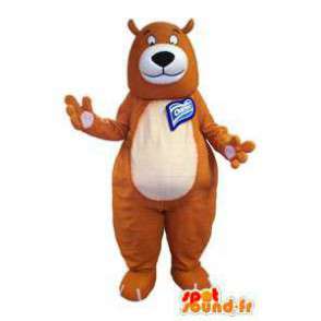 Mascot big brown and white bears. Costume brown bear - MASFR006680 - Bear mascot