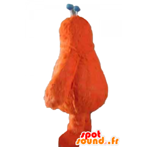 オレンジ色のモンスターマスコット、キュートでヘアリー-masfr24390-モンスターマスコット