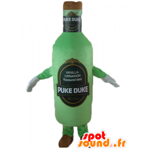 Fles mascotte reus bier, groen en bruin - MASFR24392 - mascottes Flessen