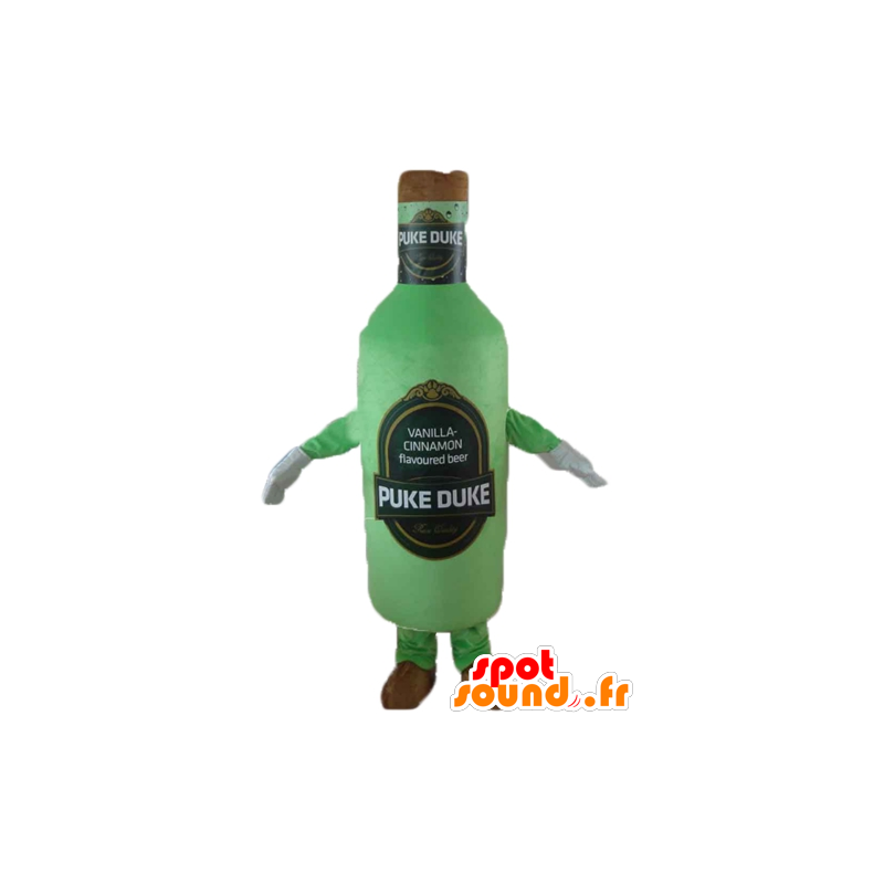 Fles mascotte reus bier, groen en bruin - MASFR24392 - mascottes Flessen