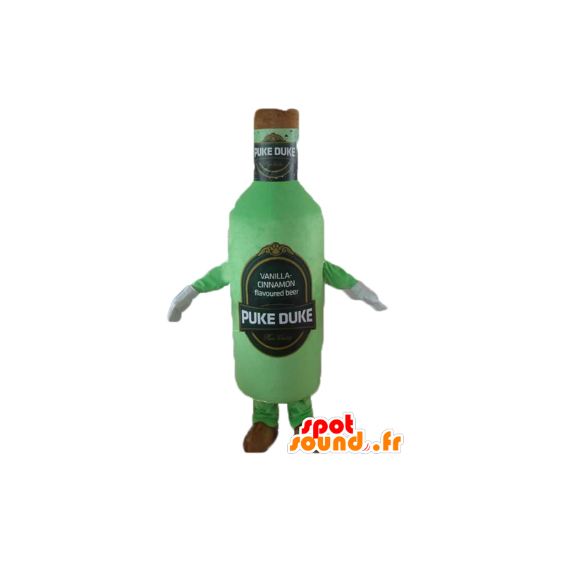 Mascotte de bouteille de bière géante, verte et marron - MASFR24392 - Mascottes Bouteilles