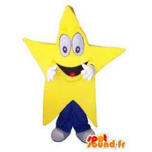 Estrella amarilla gigante y la mascota sonriente. Estrella de vestuario - MASFR006681 - Mascotas sin clasificar