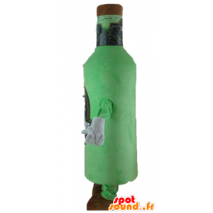 Fles mascotte reus bier, groen en bruin - MASFR24392 - mascottes Flessen