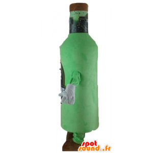 Kæmpe ølflaske maskot, grøn og brun - Spotsound maskot kostume