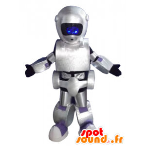 マスコットメタリックグレーロボット、巨大で印象的な-MASFR24395-ロボットマスコット