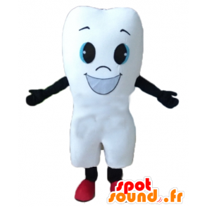 Mascot dente bianco gigante con un ampio sorriso - MASFR24397 - Mascotte non classificati