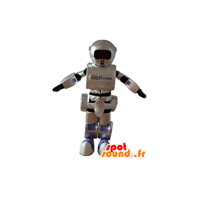 Mascotte de robot, gris, noir et violet, géant, très réussi - MASFR24402 - Mascottes de Robots