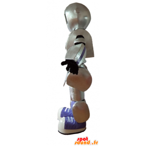 Robot maskotti, harmaa, musta ja violetti, jättiläinen, erittäin onnistunut - MASFR24402 - Mascottes de Robots