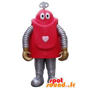 Mascot av rødt og grått robot tegneserie - MASFR24403 - Maskoter Robots