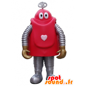 La mascota de la historieta robot rojo y gris - MASFR24403 - Mascotas de Robots