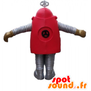 Mascote do robô dos desenhos animados vermelho e cinza - MASFR24403 - mascotes Robots