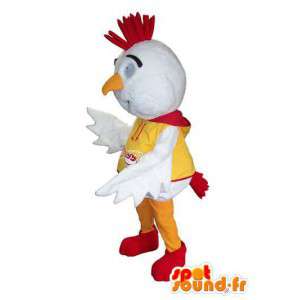 Mascot chicken, giant white cock - MASFR006684 - Mascot of hens - chickens - roaster
