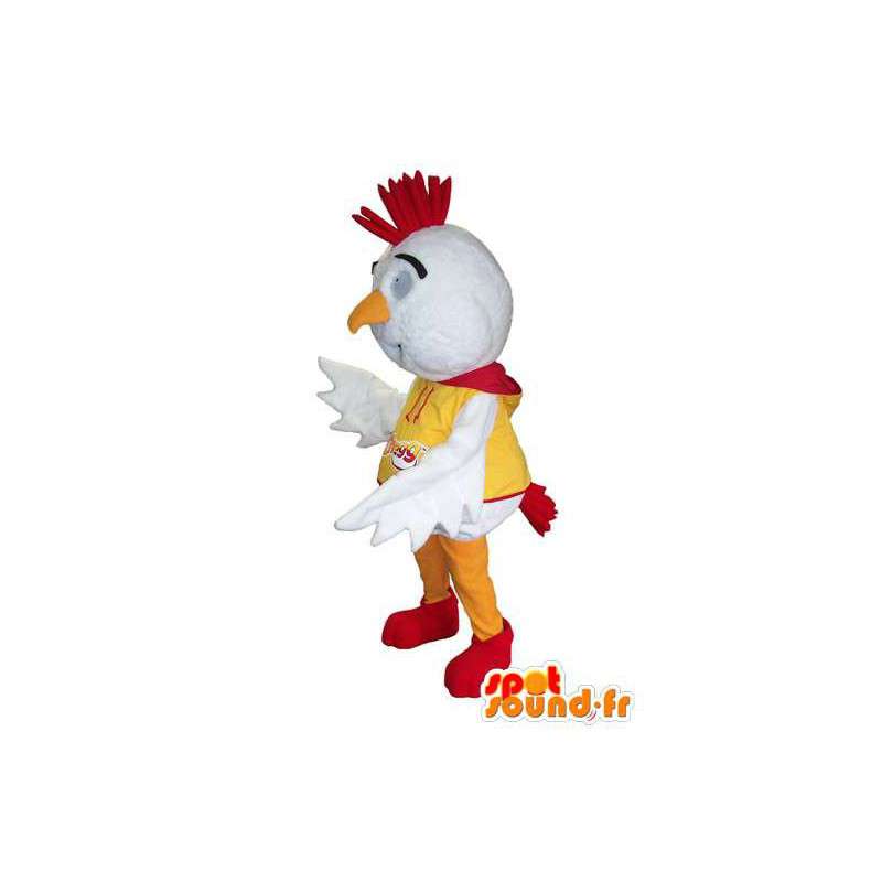 Mascot chicken, giant white cock - MASFR006684 - Mascot of hens - chickens - roaster