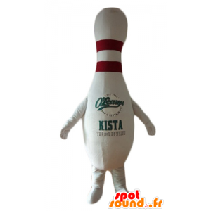 White and red bowling mascot, giant - MASFR24408 - Mascots of objects