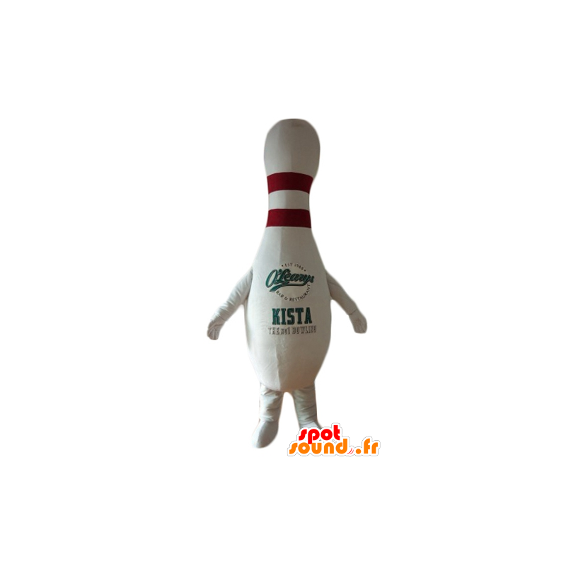 Bianco e rosso bowling mascotte, gigante - MASFR24408 - Mascotte di oggetti