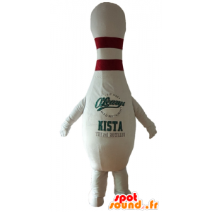 Bílé bowling maskot a červený obr - MASFR24408 - Maskoti objekty