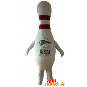 Bianco e rosso bowling mascotte, gigante - MASFR24408 - Mascotte di oggetti