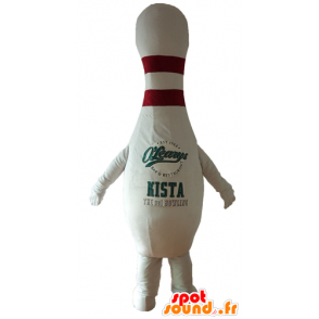 Hvit bowling maskot og rød kjempe - MASFR24408 - Maskoter gjenstander