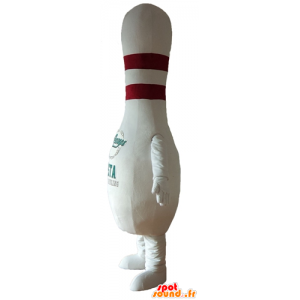 Witte bowling mascotte en rode reus - MASFR24408 - mascottes objecten