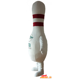 λευκό μασκότ μπόουλινγκ και κόκκινο γίγαντα - MASFR24408 - μασκότ αντικείμενα