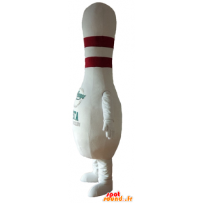 Hvit bowling maskot og rød kjempe - MASFR24408 - Maskoter gjenstander