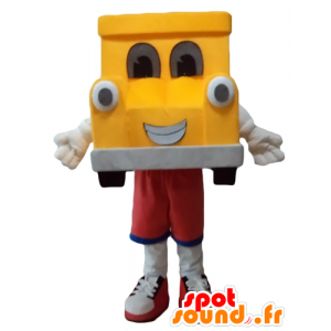 Amarelo e cinza mascote carro, gigante - MASFR24409 - objetos mascotes