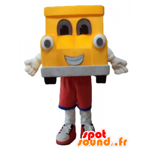 Giallo e grigio auto mascotte, gigante - MASFR24409 - Mascotte di oggetti