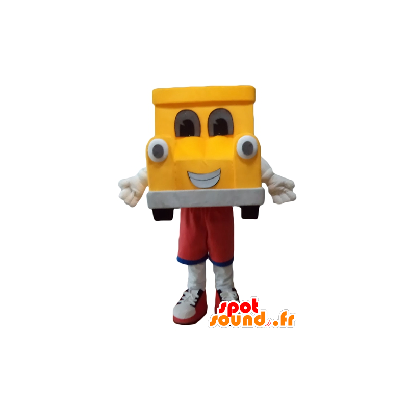 Yellow and gray car mascot, giant - MASFR24409 - Mascots of objects