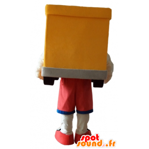 Giallo e grigio auto mascotte, gigante - MASFR24409 - Mascotte di oggetti