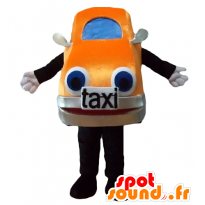 Taxi mascotte, arancio e gigante auto blu - MASFR24410 - Mascotte di oggetti