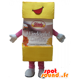 Mascotte powdered sugar, icing sugar, yellow and pink - MASFR24413 - Mascots of objects
