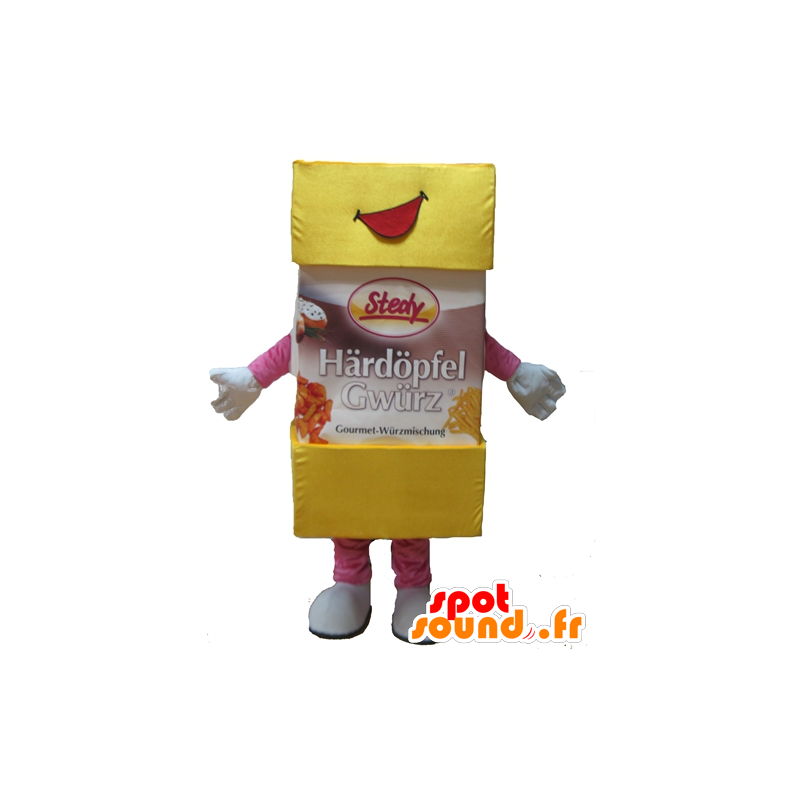 Mascotte powdered sugar, icing sugar, yellow and pink - MASFR24413 - Mascots of objects