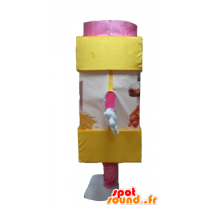 Mascot cukier puder, cukier puder, żółty, różowy - MASFR24413 - maskotki obiekty