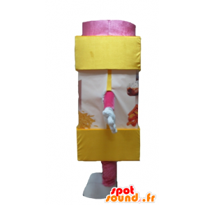 Mascot poedersuiker, poedersuiker, geel en roze - MASFR24413 - mascottes objecten