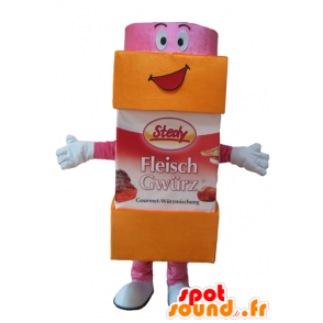 Mascotte de pot de sucre, de sucre glace, orange et rose - MASFR24414 - Mascotte alimentaires