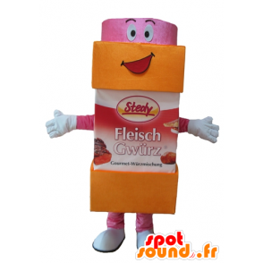 Sugar pot mascot, icing sugar, orange and pink - MASFR24414 - Food mascot