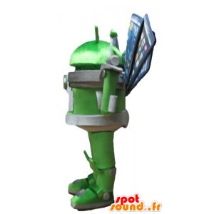 Mascot Bugdroid kuuluisa logo Android-puhelimissa - MASFR24415 - julkkikset Maskotteja