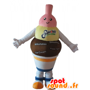 Mascot jordbær iskrem, sjokolade og vanilje - MASFR24416 - Fast Food Maskoter