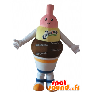 Mascotte gelato alla fragola, cioccolato e vaniglia - MASFR24416 - Mascotte di fast food