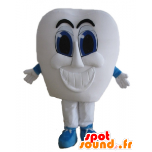 Mascot hvid tand, kæmpe, med blå øjne - Spotsound maskot kostume