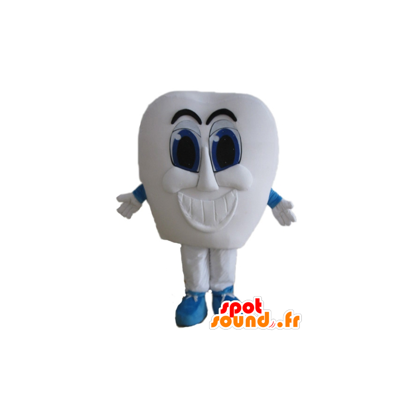 Biały ząb maskotka, olbrzym, z niebieskimi oczami - MASFR24422 - Niesklasyfikowane Maskotki