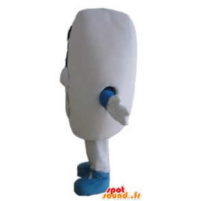 Mascot hvid tand, kæmpe, med blå øjne - Spotsound maskot kostume