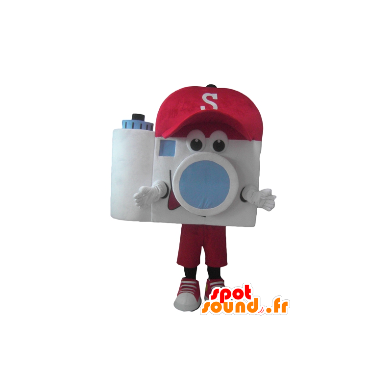 Mascotte d'appareil photo, avec une casquette rouge - MASFR24423 - Mascottes d'objets