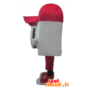 Kameramaskot med en rød hætte - Spotsound maskot kostume