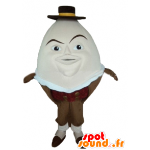 Mascotte huevo gigante en una taza de huevo marrón - MASFR24428 - Mascota de gallinas pollo gallo