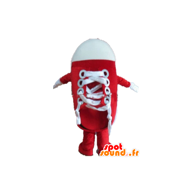 Kæmpe sko maskot, rød og hvid basketball - Spotsound maskot