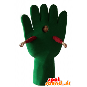 Handske maskot, grön hand, jätte - Spotsound maskot