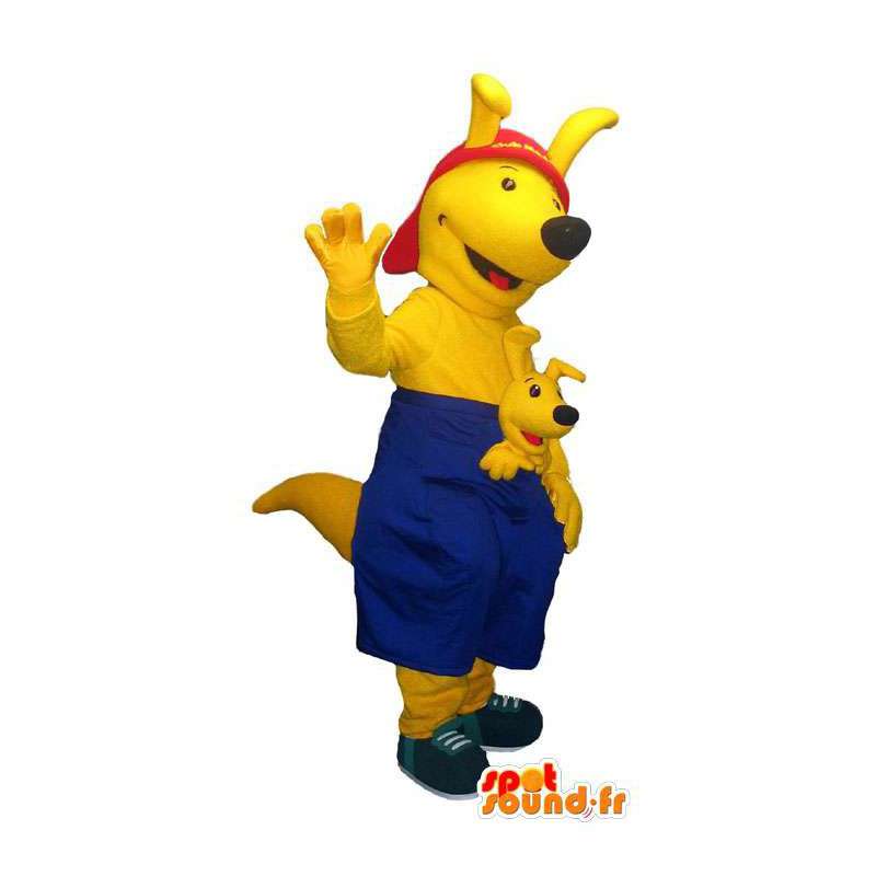 Geel kangoeroe mascotte. Kangaroo Costume - Kangoeroe-mascottes - MASFR006690 - SpotSound.fr