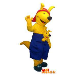 Gul kenguru maskot. Kangaroo Costume - Kenguru maskoter - MASFR006690 - SpotSound.fr